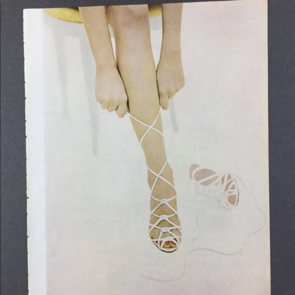 ! 1 Page/2 Sides frm VTG 1951 Photo Book, White Sandals, Model in Historic Photo